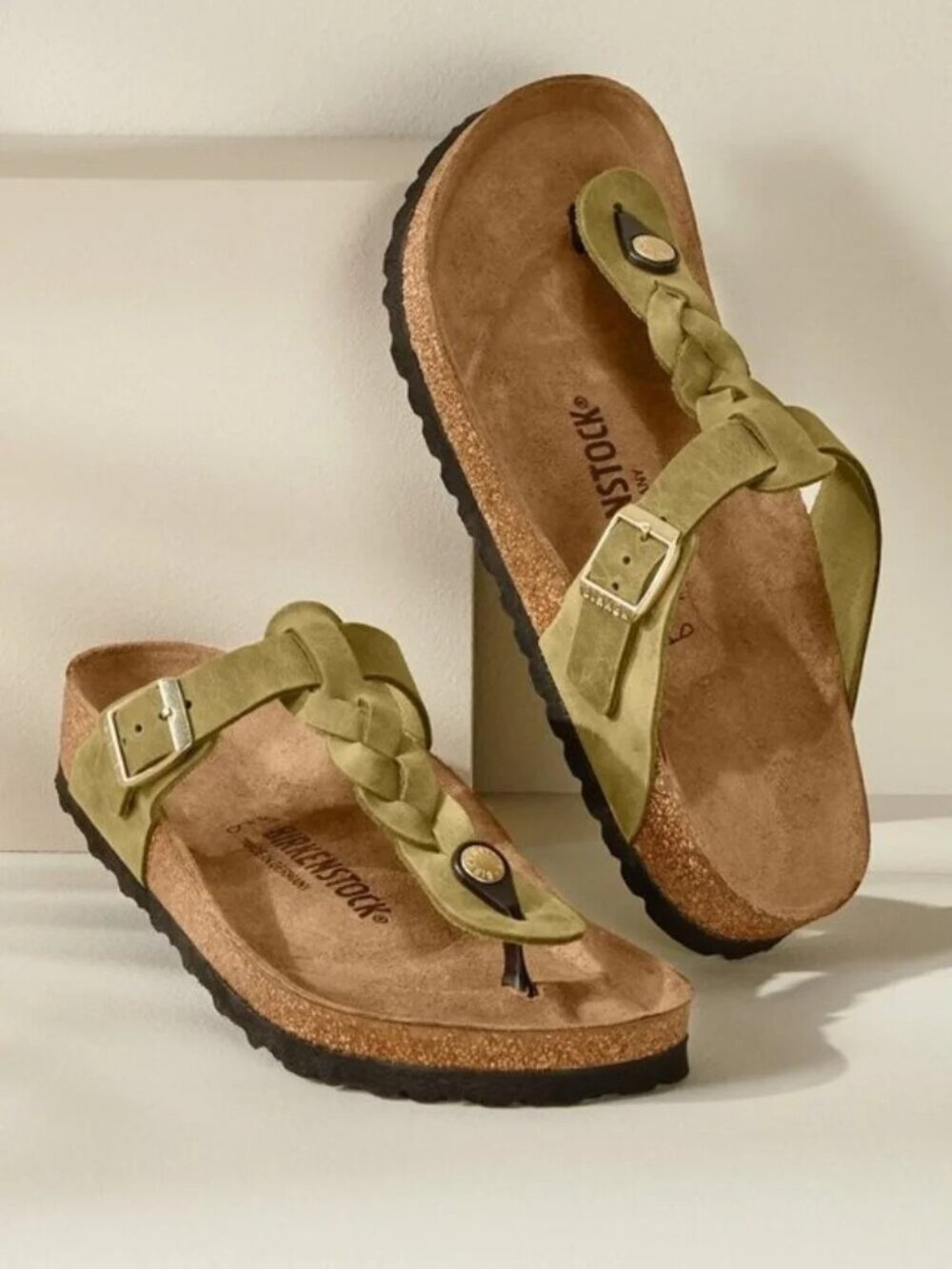 Birkenstock Gizeh Braided Regular Fit Leather Sandals • NIB • Women's 39 US 8